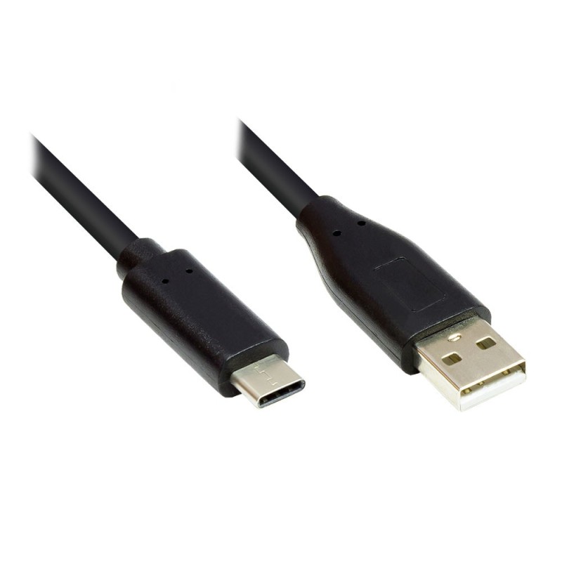 Good Connections Anschlusskabel 1m USB 2.0 USB-C a USB 2.0 A Nero